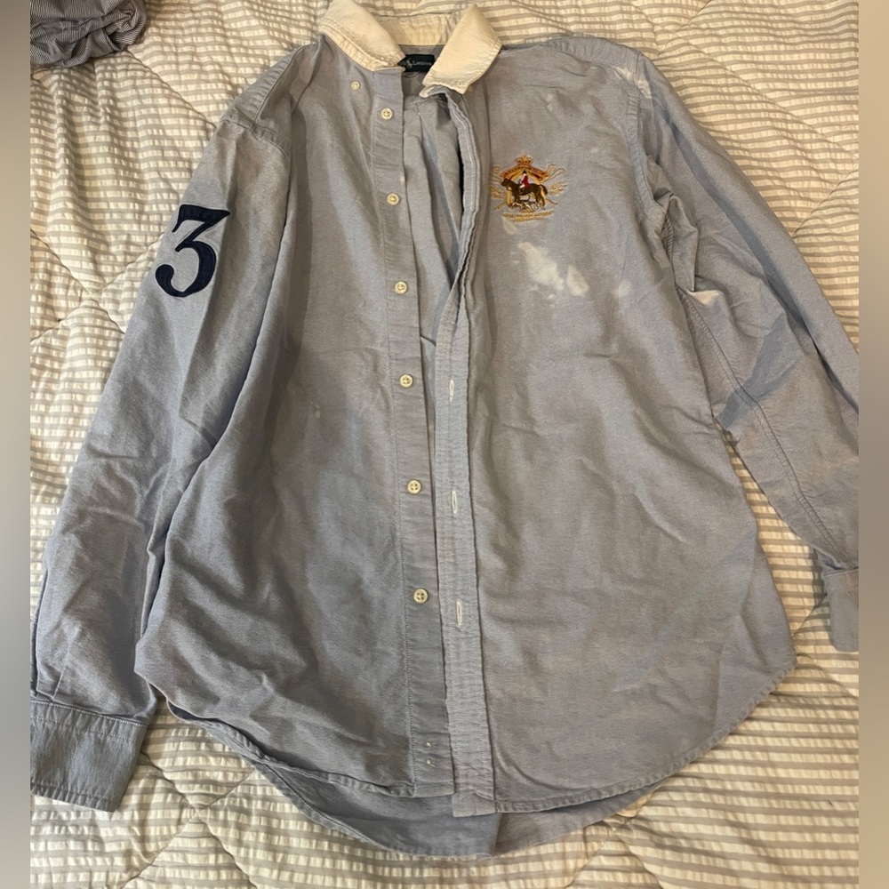 Bleach washed Ralph Lauren button down men’s small.